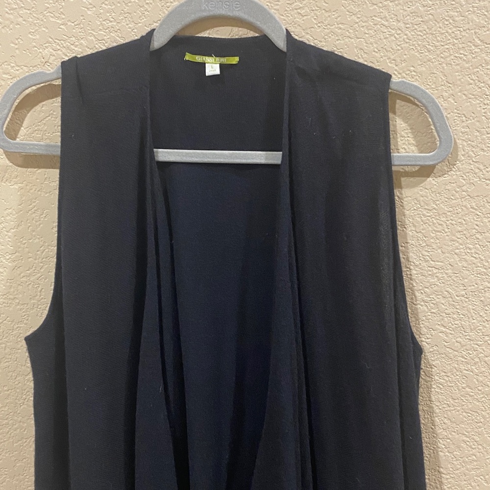 Black long sweater vest
